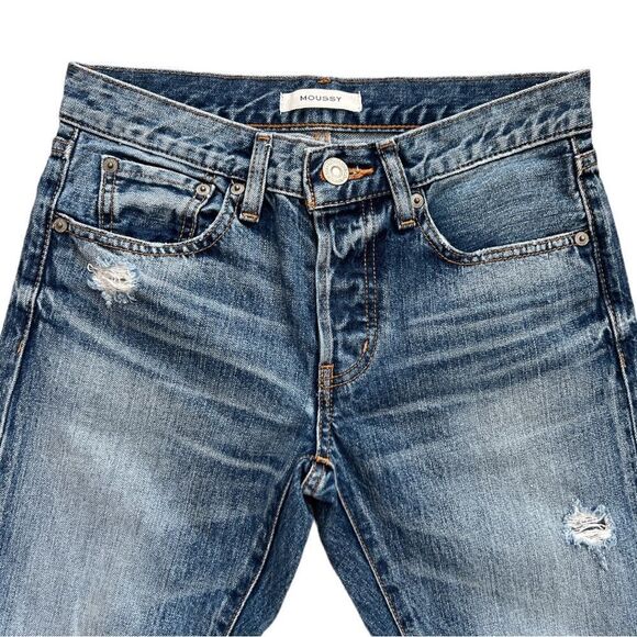 Moussy Distressed Slim Jeans - Picture 2 of 7
